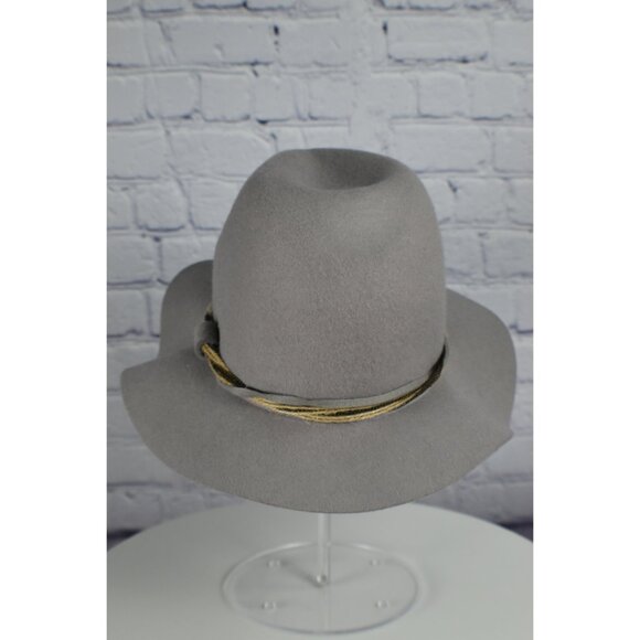 New World Market Wool Felt Fedora Hat Light Grey OS - Picture 4 of 7